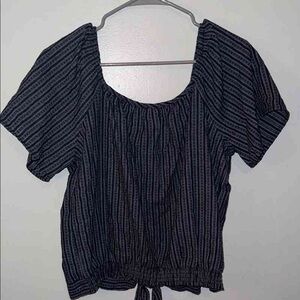 Black Striped Women's Top